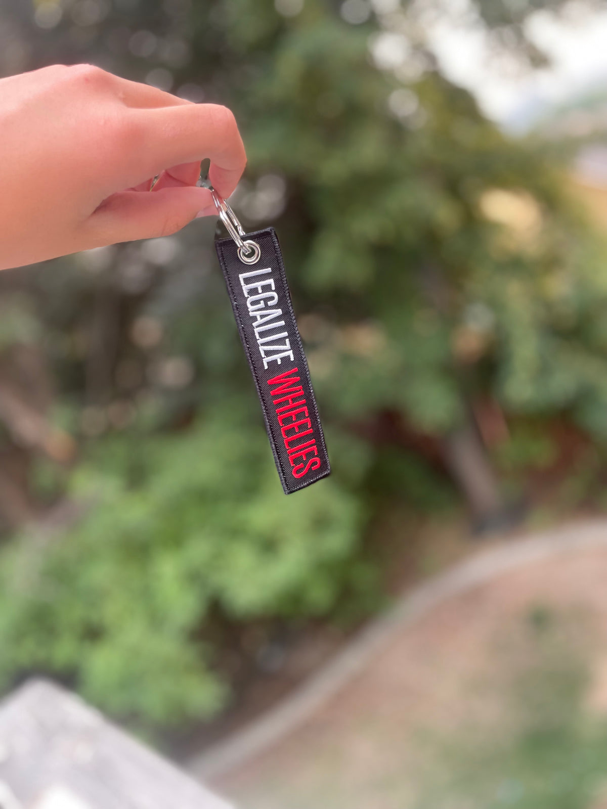 legalize Wheelies Keychain